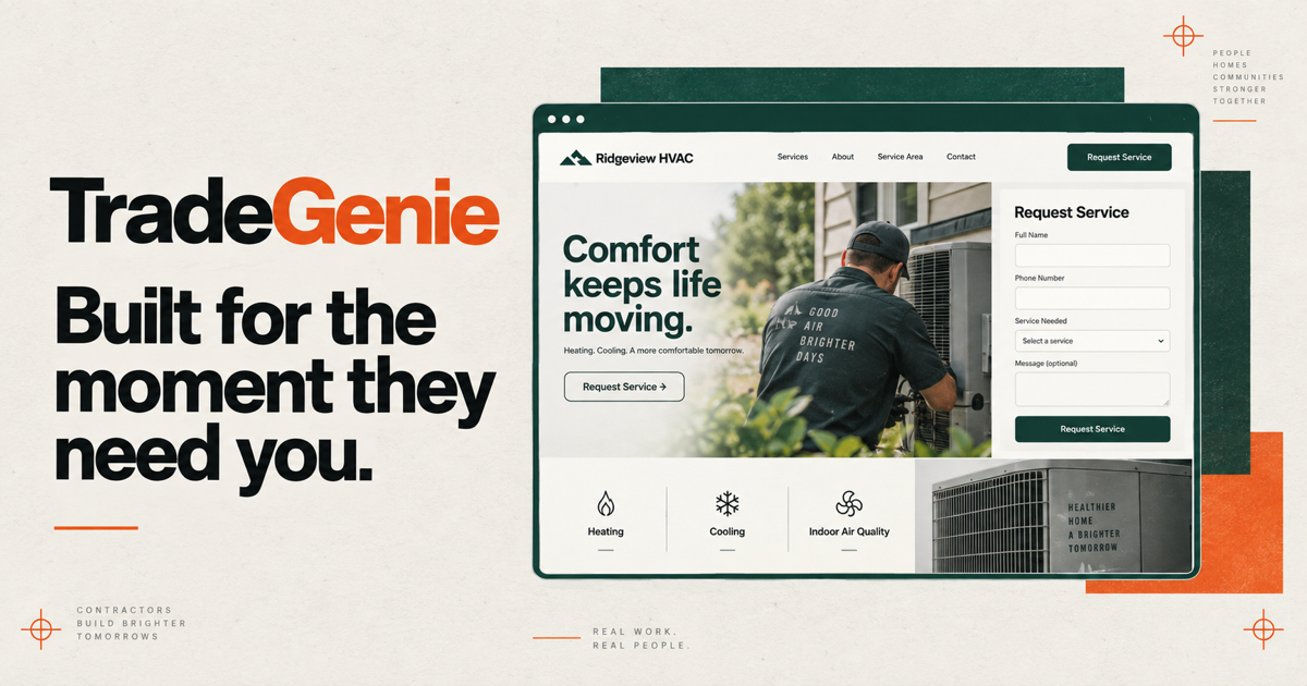 Illustrative TradeGenie contractor website concept